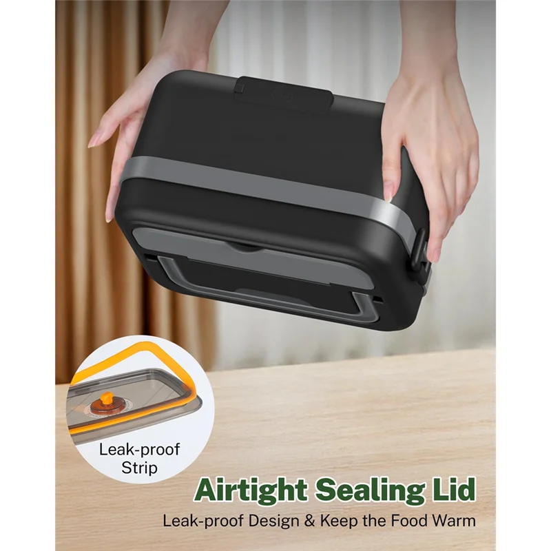 Rechargeable Cordless Electric Lunch Box, Self-Heating Food Warmer