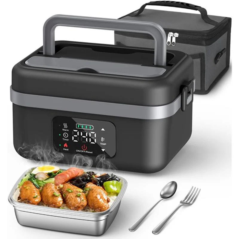 Rechargeable Cordless Electric Lunch Box, Self-Heating Food Warmer