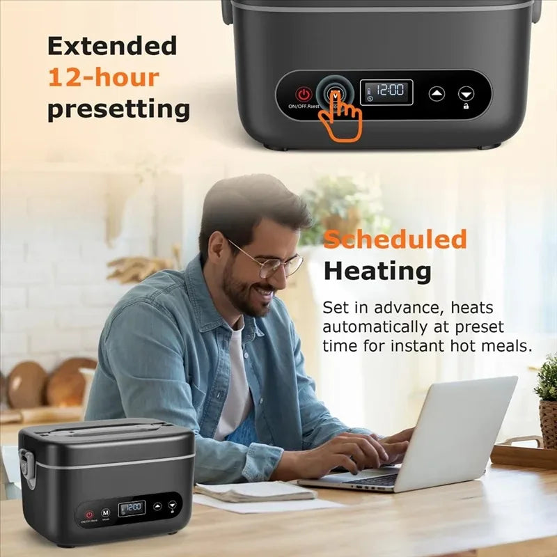 Electric Lunch Box- Food Warmer With 5-Sided Heating