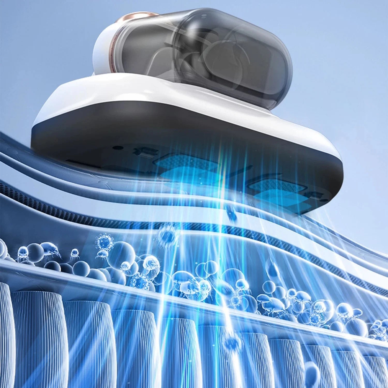 Cordless Mattress Bed Vacuum Cleaner with Suction UV-C Light and  HEPA Filter for Cleaning Pillows Sofas Carpets Pet Hair